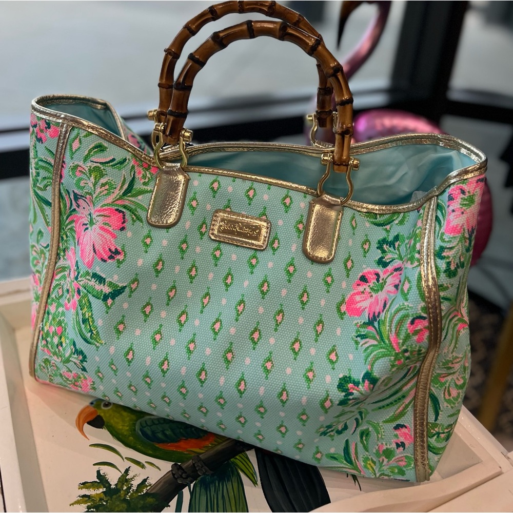 Lilly Pulitzer Greydon Canvas Tote Oh diamond girl print with a gift ❤️‍🔥 - Picture 11 of 14